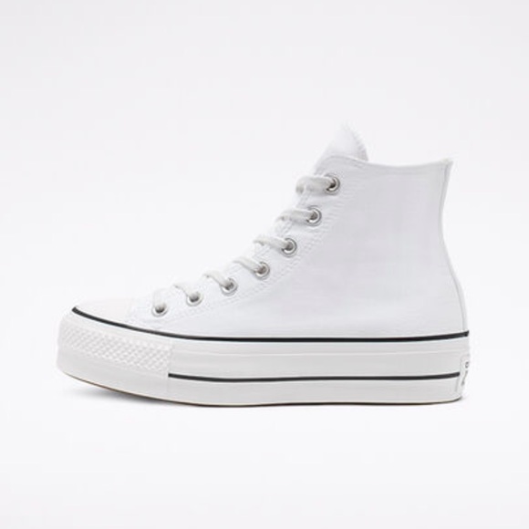 SOLD NEW Converse Platform Canvas Chuck Taylor All Star White + Black - Picture 4 of 6